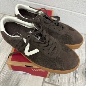 Vans Brown and White Suede Sneakers